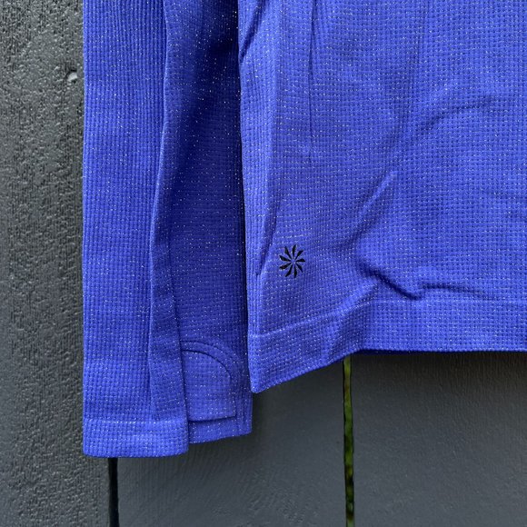 Sparkly deep purple athletic stretchy seamless "Own Your Power" VGUC w/thumbhole - Picture 7 of 11